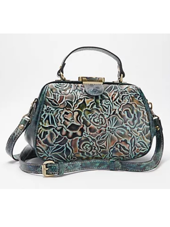 Patricia Nash Handbags - Patricia Nash Gracchi Turquoise Tooled Leather Frame Satchel. MSRP $279